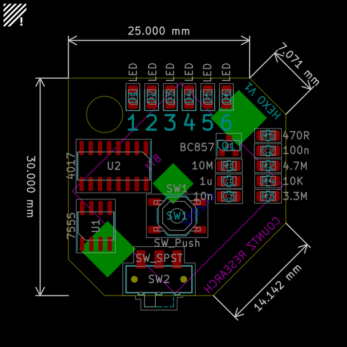 PCB layout of Hexo